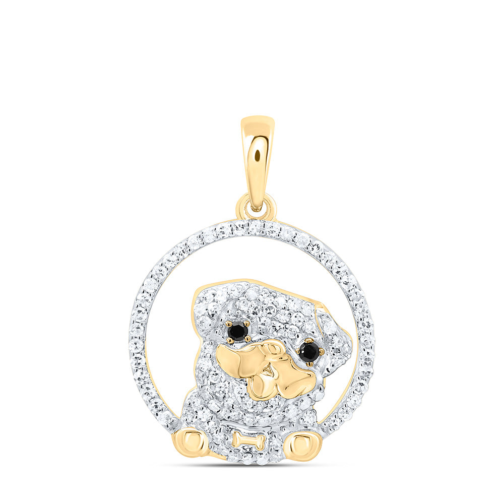 1/4CTW-NAT DIA P1 GIFT RD-BLK DOG PENDANT Daisy Joyeria