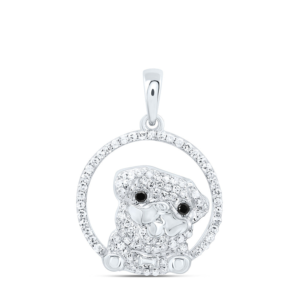 1/4CTW-NAT DIA P1 GIFT RD-BLK DOG PENDANT Daisy Joyeria