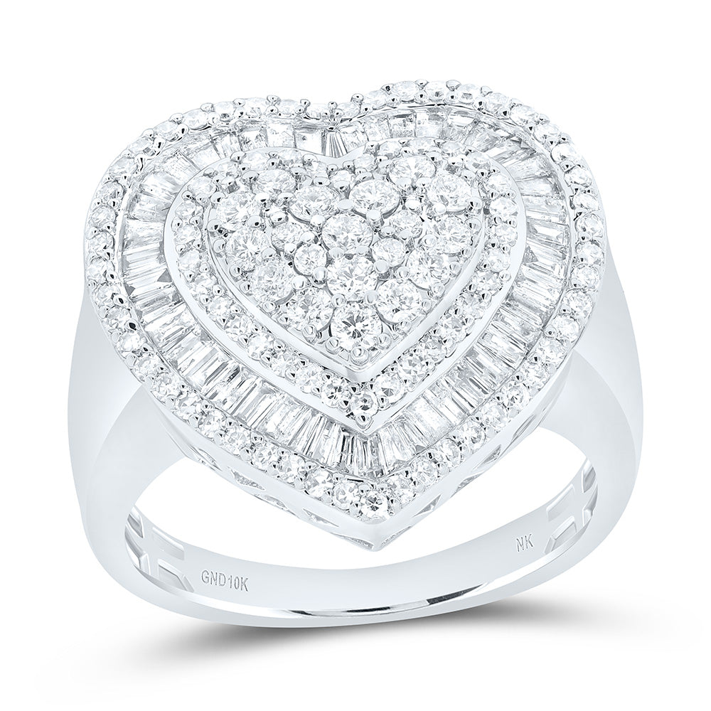 1 1/5CTW-NAT DIA NK FASHION HEART RING Daisy Joyeria