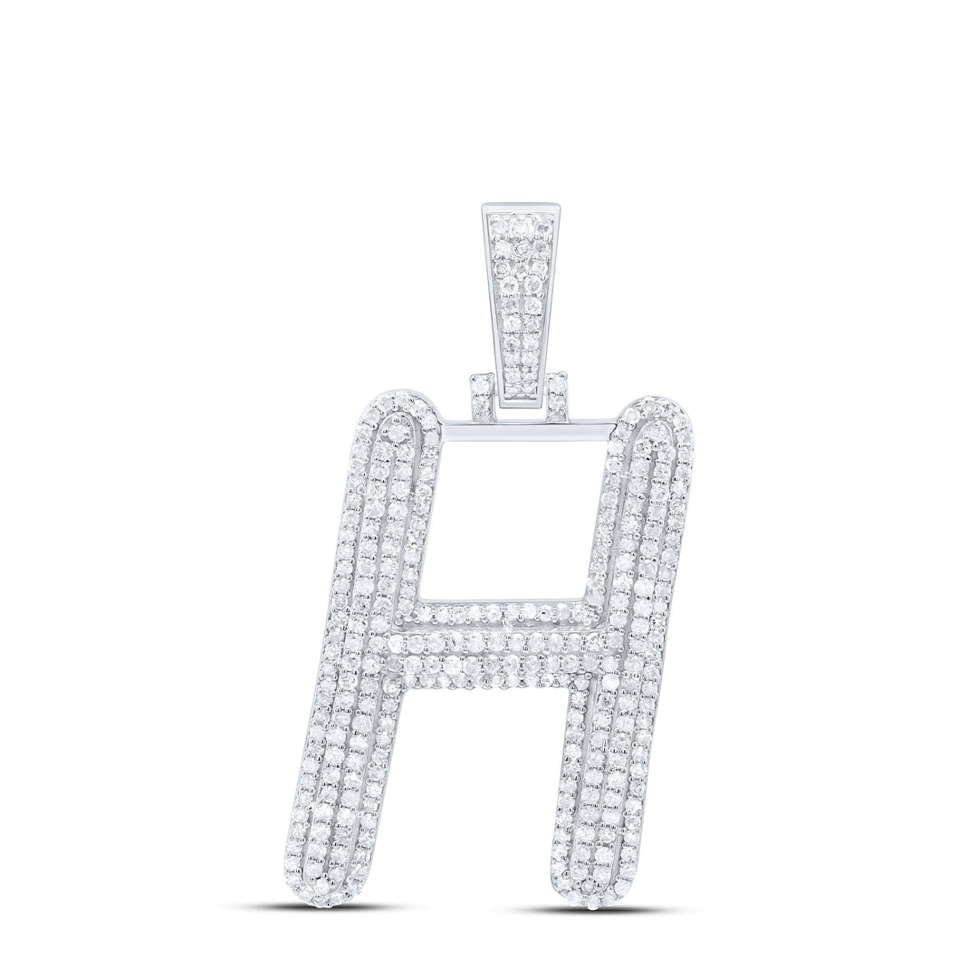 3/4CTW-NAT DIA P3 GIFT INITIAL "H" PENDANT Daisy Joyeria