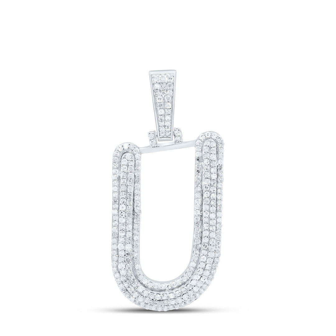 3/4CTW-NAT DIA P3 GIFT INITIAL "U" PENDANT Daisy Joyeria