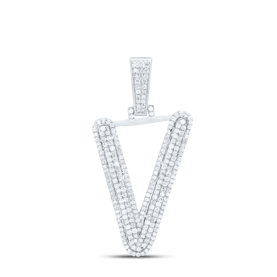 5/8CTW-NAT DIA P3 GIFT INITIAL "V" PENDANT Daisy Joyeria