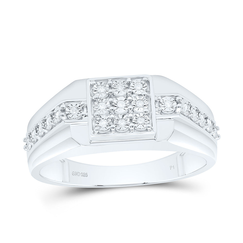 1/12CTW-NAT DIA P1 GIFT SQUARE  FANUK MENS RING Daisy Joyeria