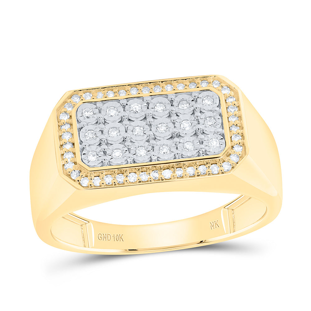 1/5CTW-NAT DIA NK FANUK MENS RING Daisy Joyeria