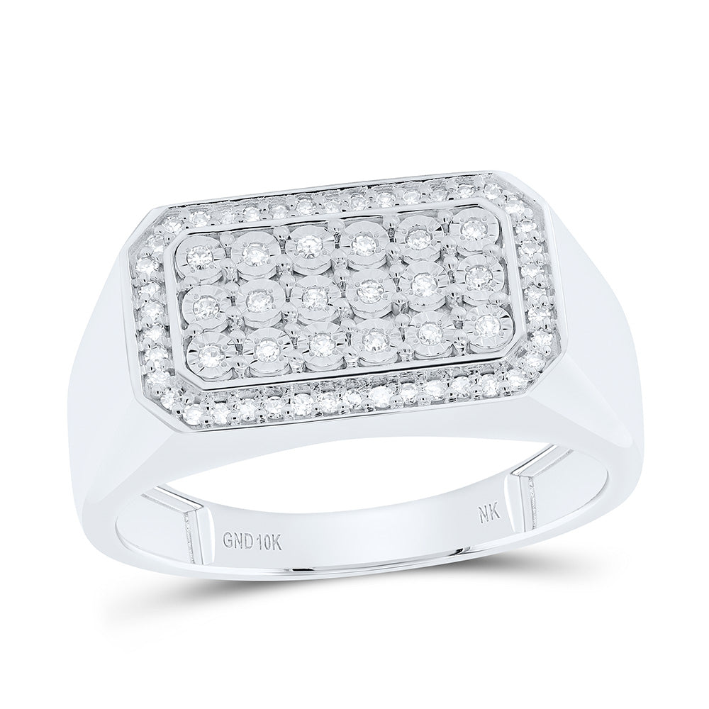 1/5CTW-NAT DIA NK FANUK MENS RING Daisy Joyeria