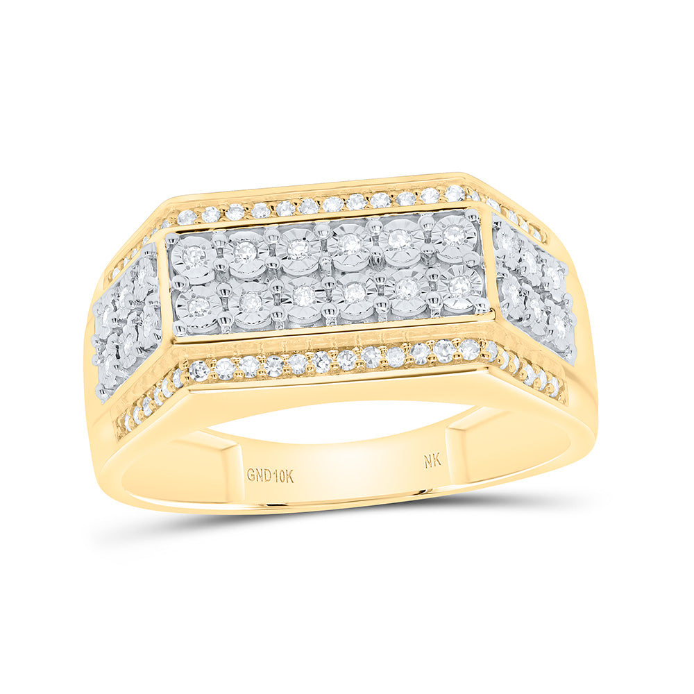 1/4CTW-NAT DIA NK FANUK MENS RING Daisy Joyeria