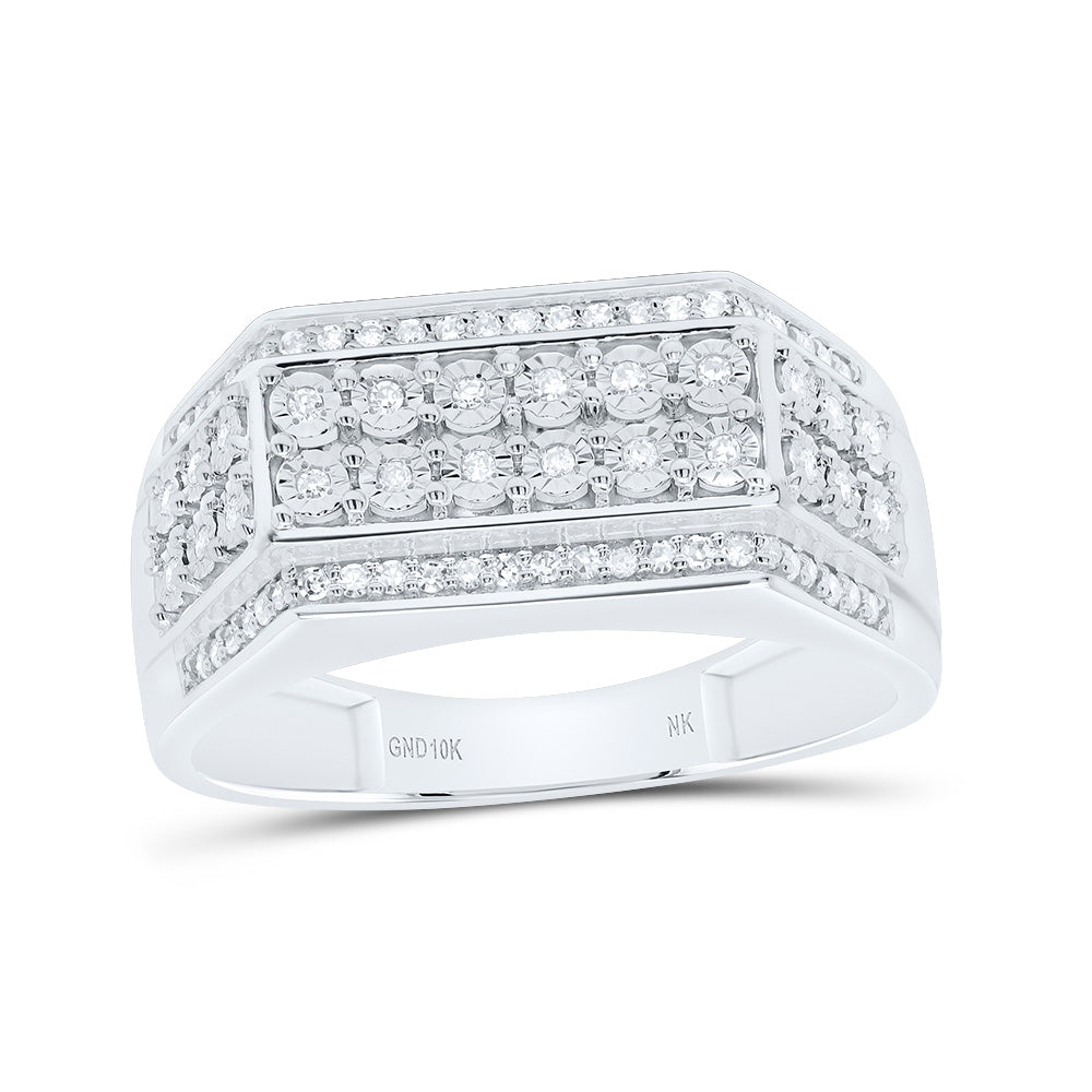 1/4CTW-NAT DIA NK FANUK MENS RING Daisy Joyeria