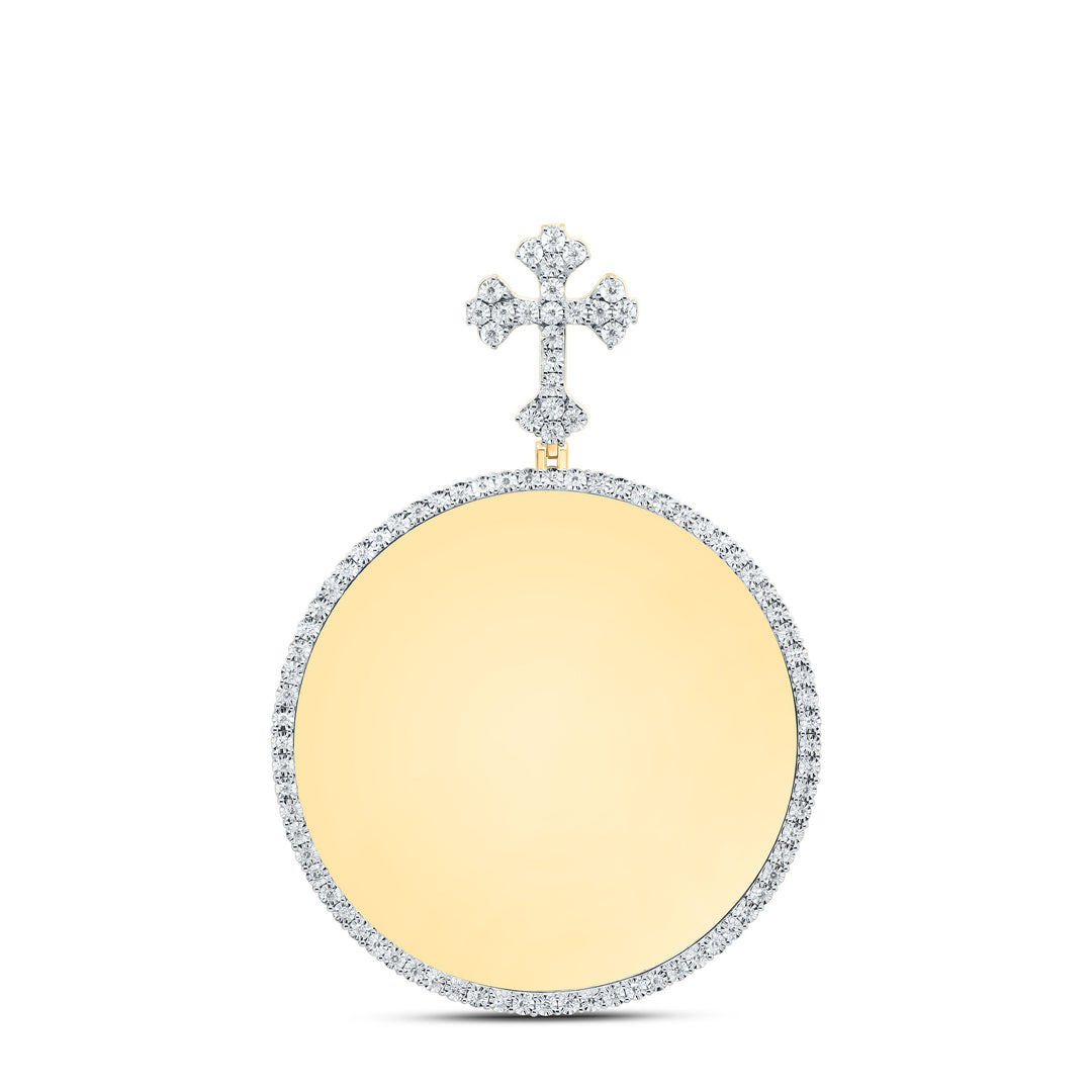 1/2CTW-NAT DIA NK FANUK MEMORY CROSS BAIL MENS CHARM Daisy Joyeria
