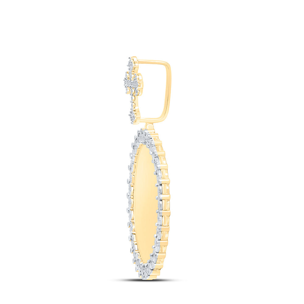 1/3CTW-NAT DIA NK FANUK MEMORY CROSS BAIL MENS CHARM Daisy Joyeria