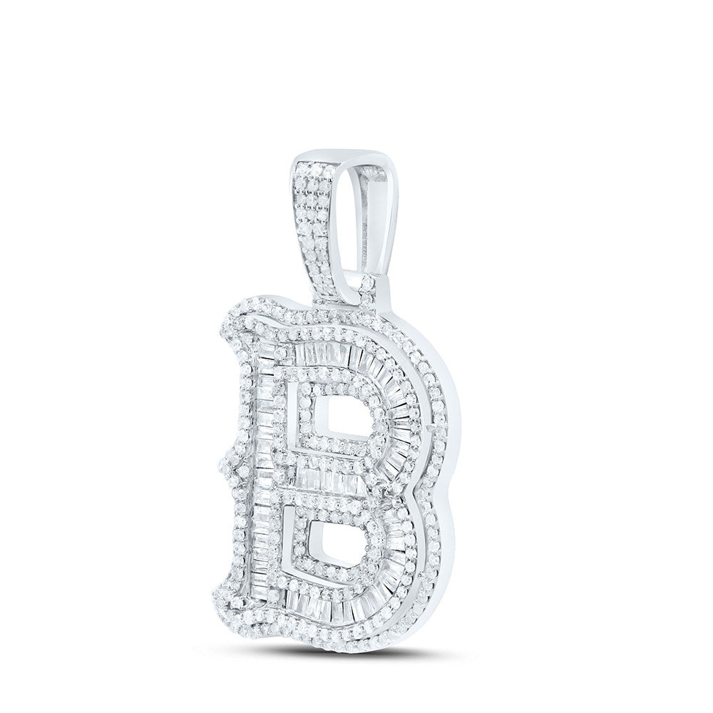 1 1/5CTW-NAT DIA P2P3 GIFT (25MM) INITIAL "B" PENDANT Daisy Joyeria