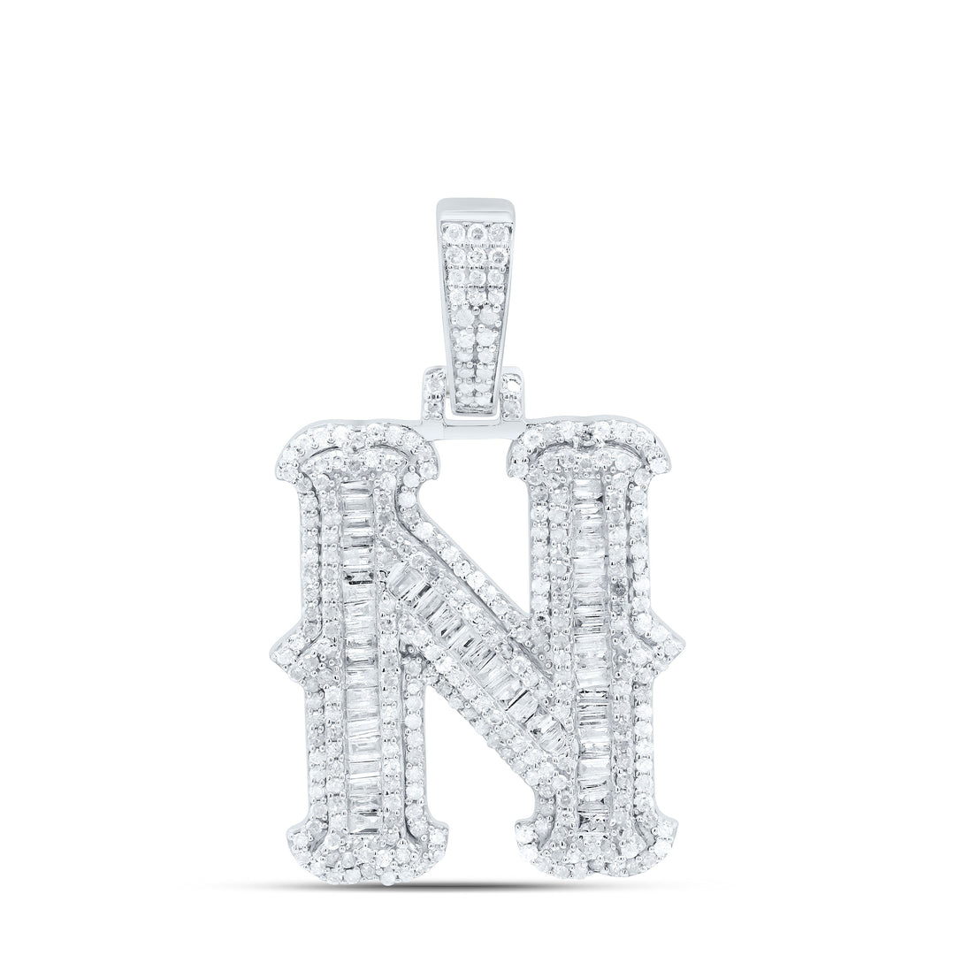 1 1/4CTW-NAT DIA P2P3 GIFT (25MM) INITIAL "N" PENDANT Daisy Joyeria