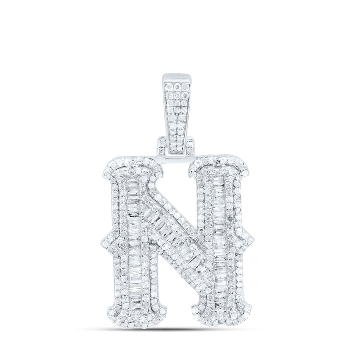 1 1/4CTW-NAT DIA P2P3 GIFT (25MM) INITIAL "N" PENDANT Daisy Joyeria