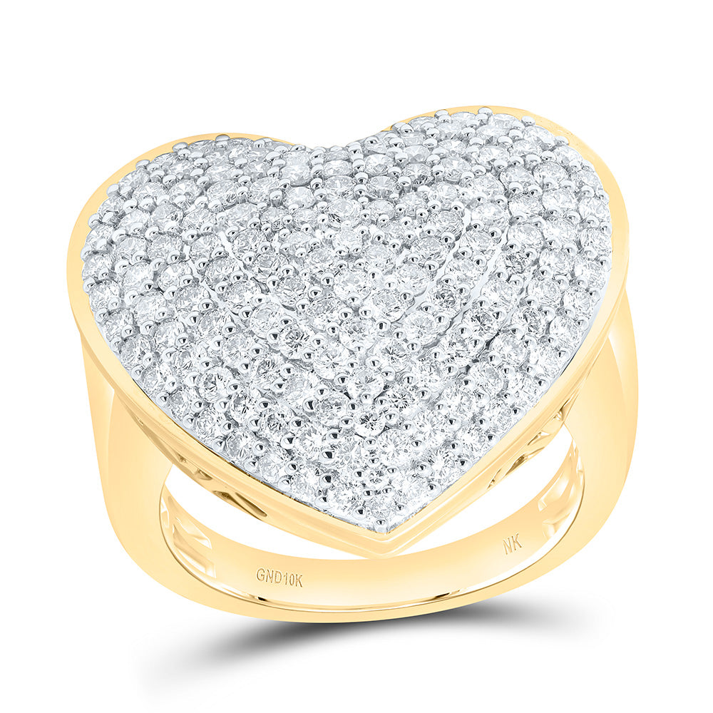 2CTW-NAT DIA NK FASHION HEART RING Daisy Joyeria