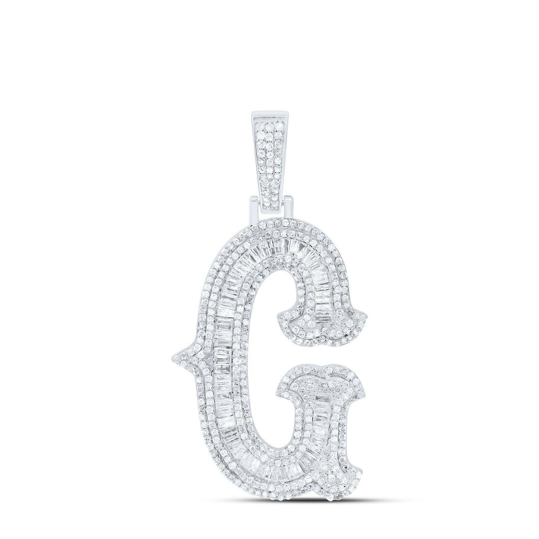 1 3/4CTW-NAT DIA P2P3 GIFT (35MM) INITIAL "G" PENDANT Daisy Joyeria