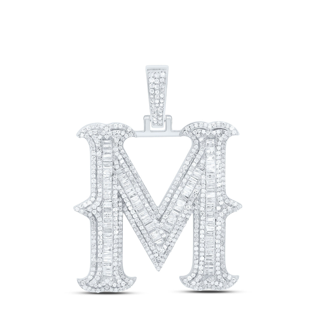 2 1/3CTW-NAT DIA P2P3 GIFT (35MM) INITIAL "M" PENDANT Daisy Joyeria