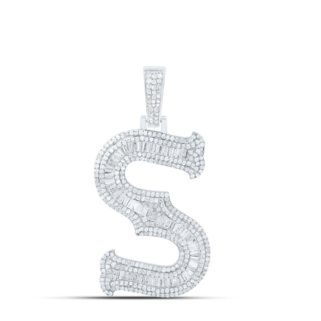 1 3/4CTW-NAT DIA P2P3 GIFT (35MM) INITIAL "S" PENDANT Daisy Joyeria