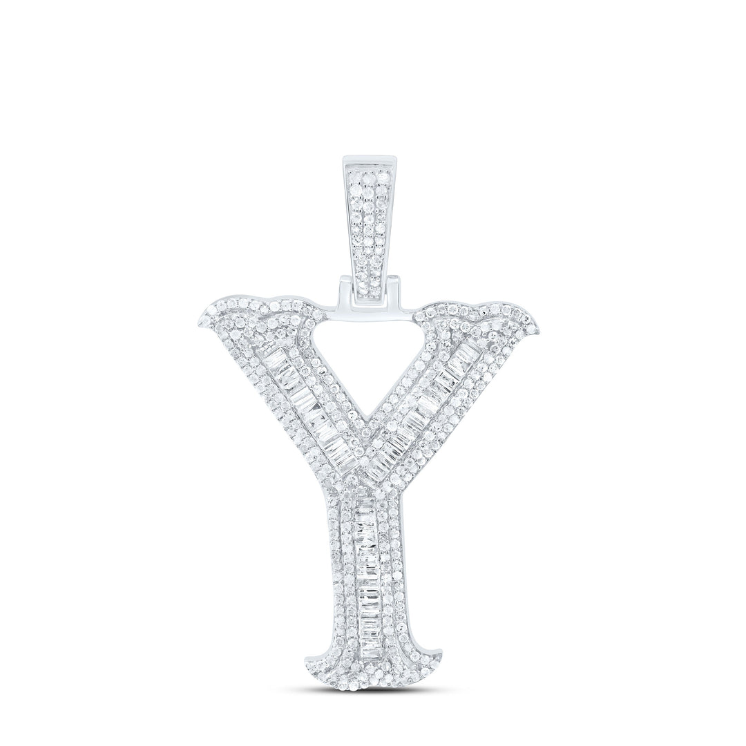 1 1/3CTW-NAT DIA P2P3 GIFT (35MM) INITIAL "Y" PENDANT Daisy Joyeria