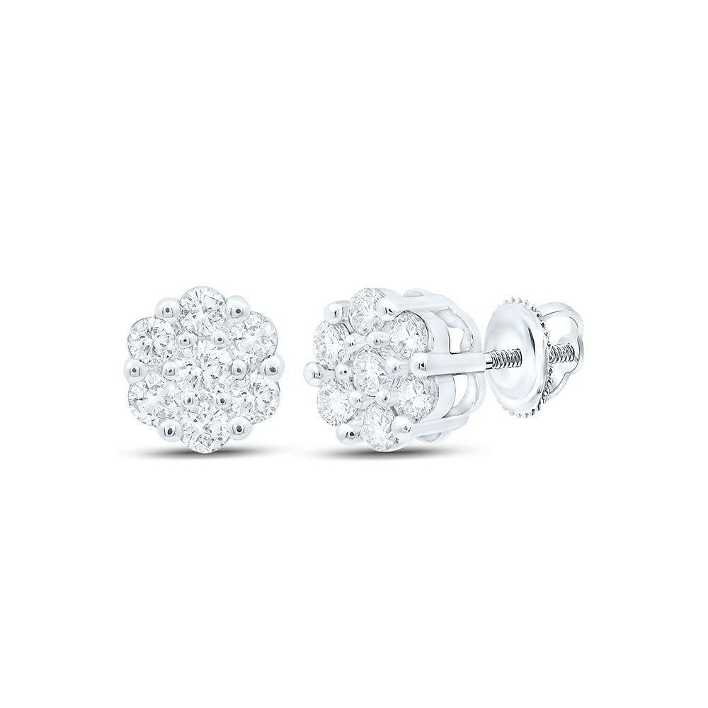 1/5CTW-NAT DIA P1N GIFT FLOWER EARRING Daisy Joyeria