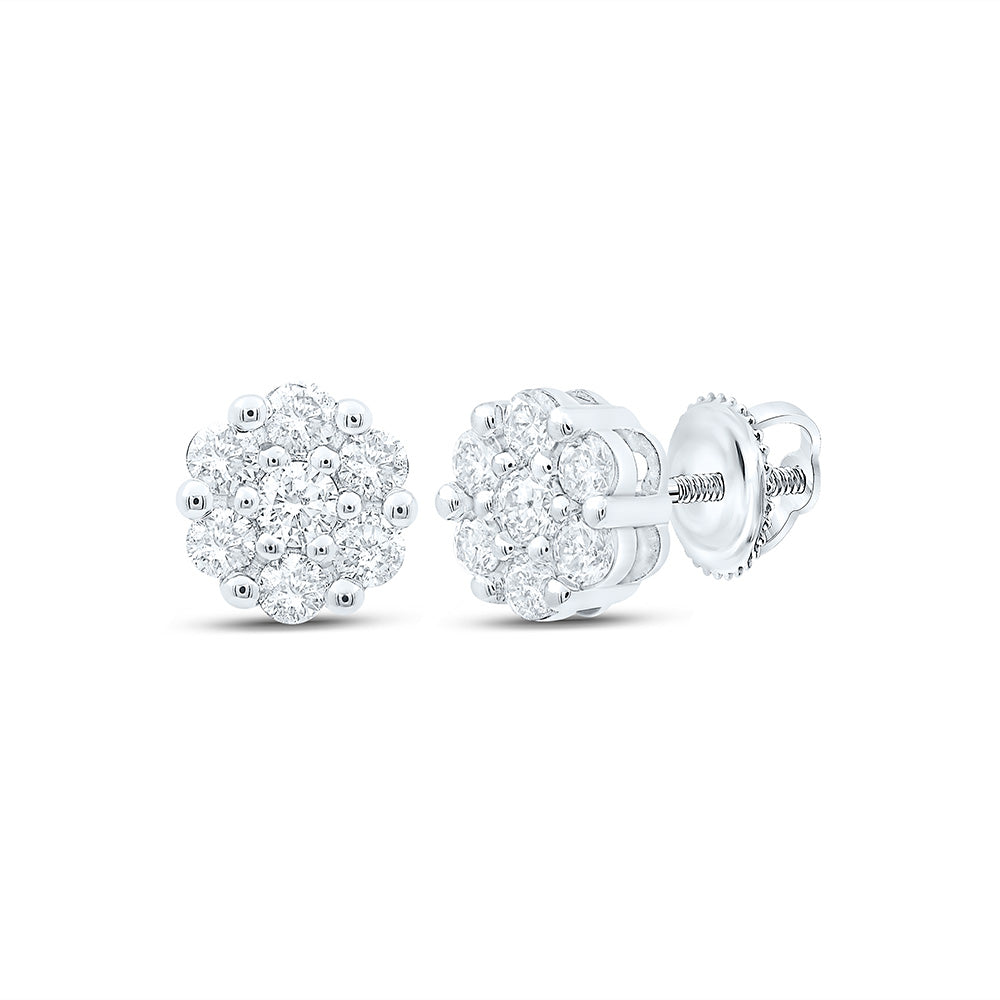 1/2CTW-NAT DIA P1N GIFT FLOWER EARRING Daisy Joyeria