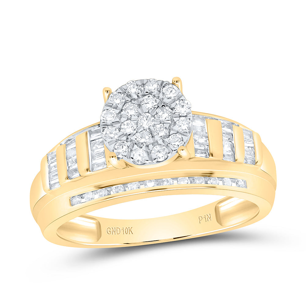 1/2CTW-NAT DIA P1N ROUND HEAD ROUND RING Daisy Joyeria