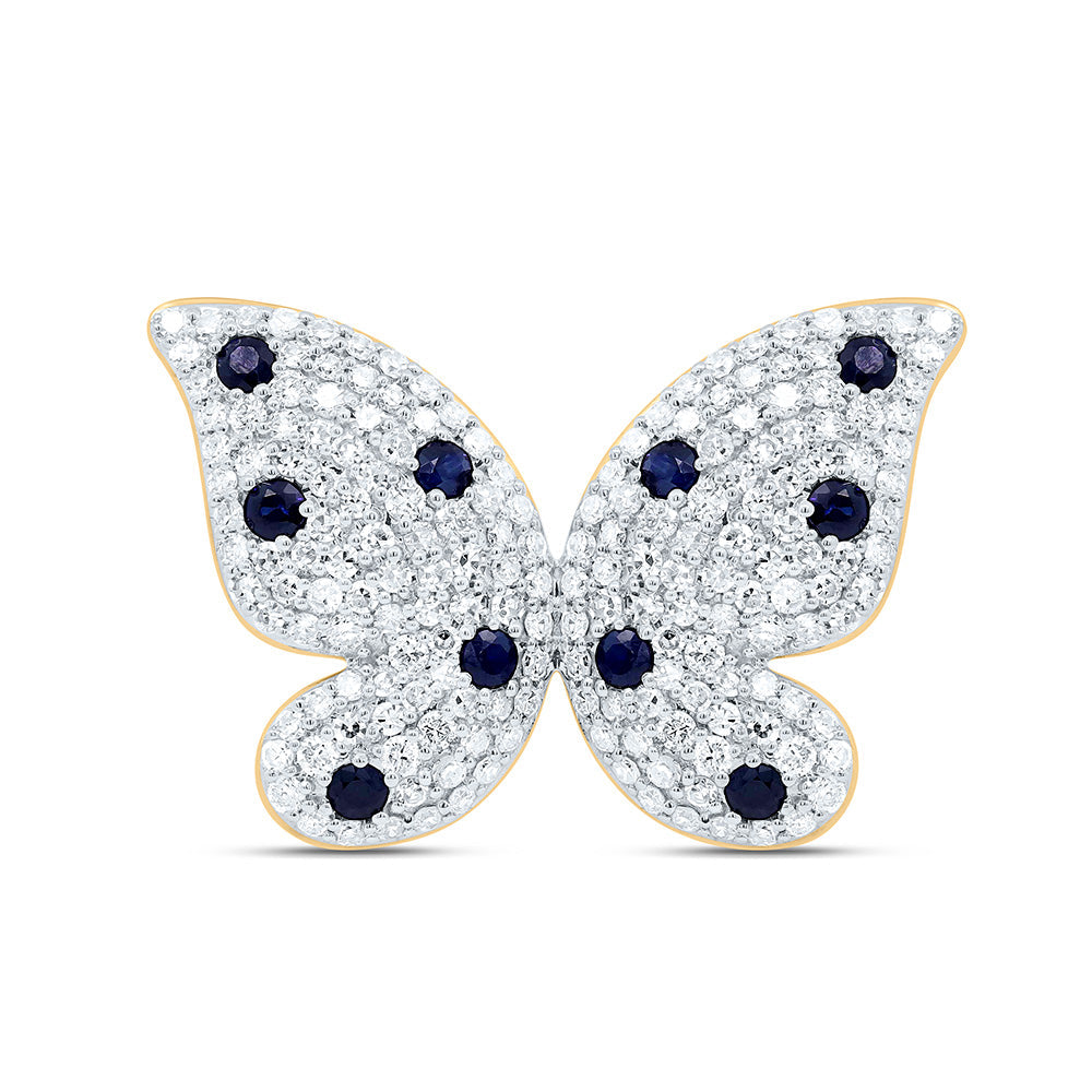 1 1/3CTW-NAT DIA CN 3/8CTW-RD-BS NAT GEM BUTTERFLY RING Daisy Joyeria