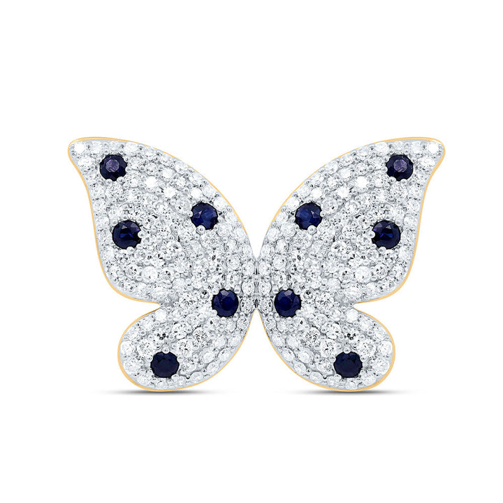 1 1/3CTW-NAT DIA CN 3/8CTW-RD-BS NAT GEM BUTTERFLY RING Daisy Joyeria