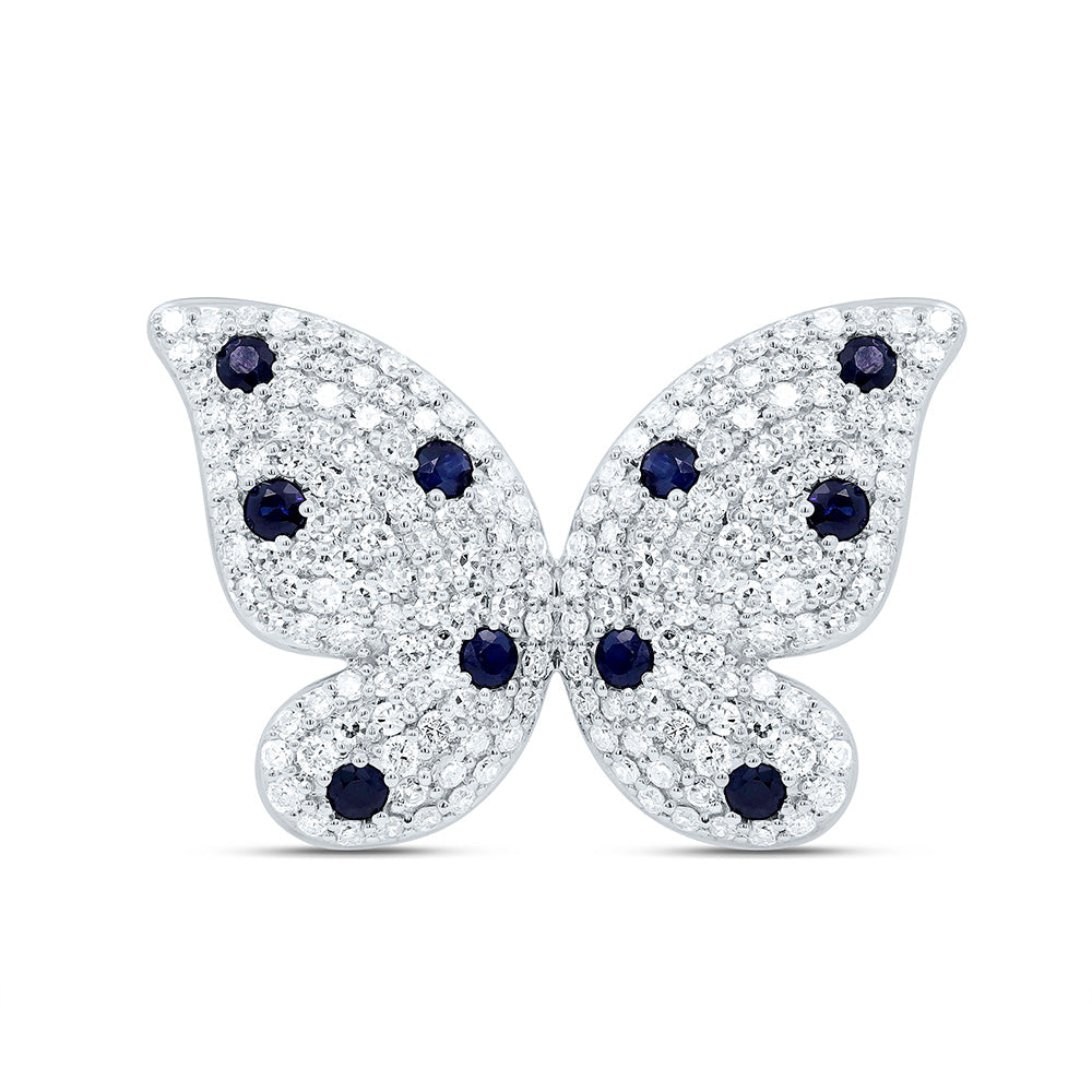 1 1/3CTW-NAT DIA CN 3/8CTW-RD-BS NAT GEM BUTTERFLY RING Daisy Joyeria