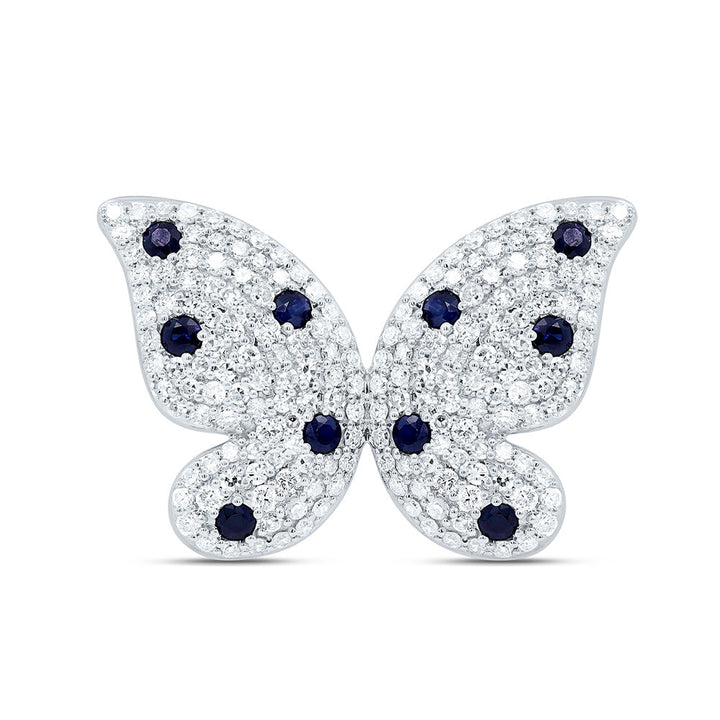 1 1/3CTW-NAT DIA CN 3/8CTW-RD-BS NAT GEM BUTTERFLY RING Daisy Joyeria