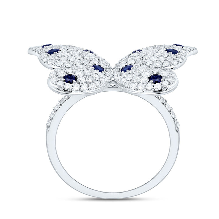 1 1/3CTW-NAT DIA CN 3/8CTW-RD-BS NAT GEM BUTTERFLY RING Daisy Joyeria