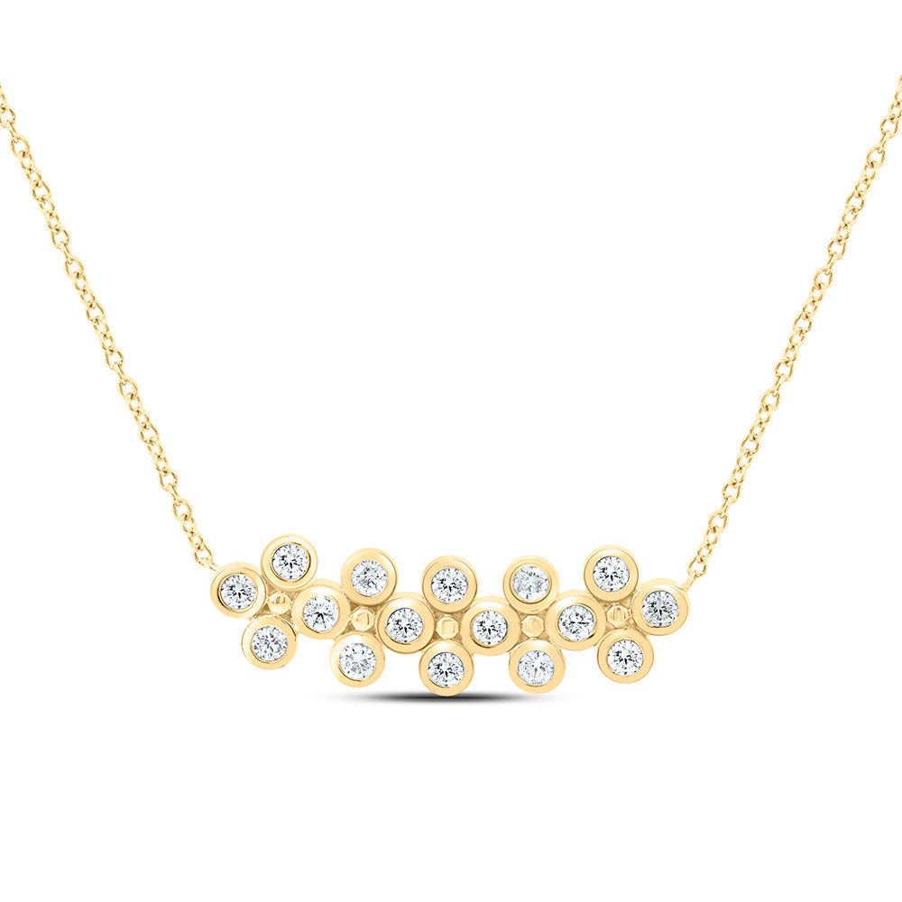 3/8CTW-NAT DIA ANA M FASHION CLOVER NECKLACE (18 INCH) Daisy Joyeria