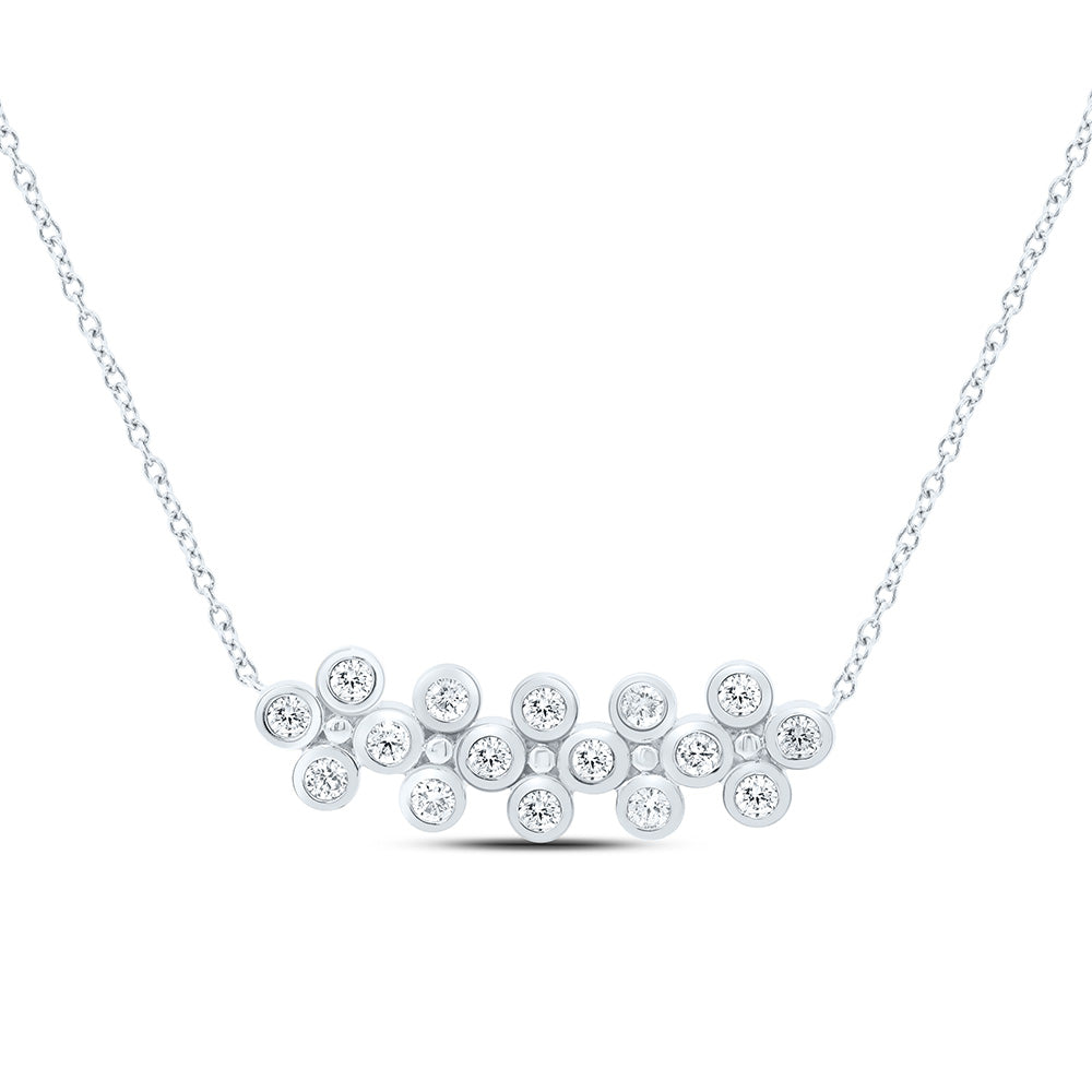 3/8CTW-NAT DIA ANA M FASHION CLOVER NECKLACE (18 INCH) Daisy Joyeria