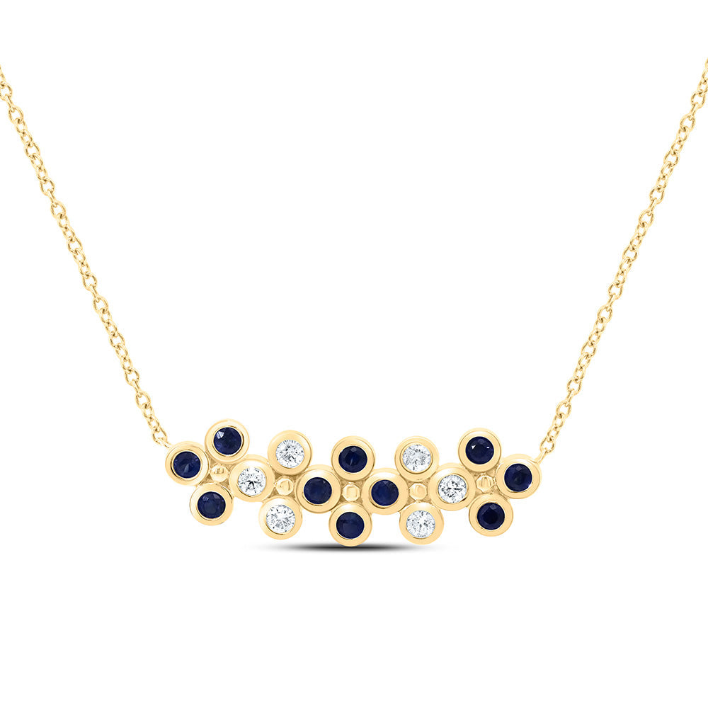 1/6CTW-NAT DIA ANA M 1/3CTW-RD-BS NAT GEM CLOVER NECKLACE (18 INCH) Daisy Joyeria