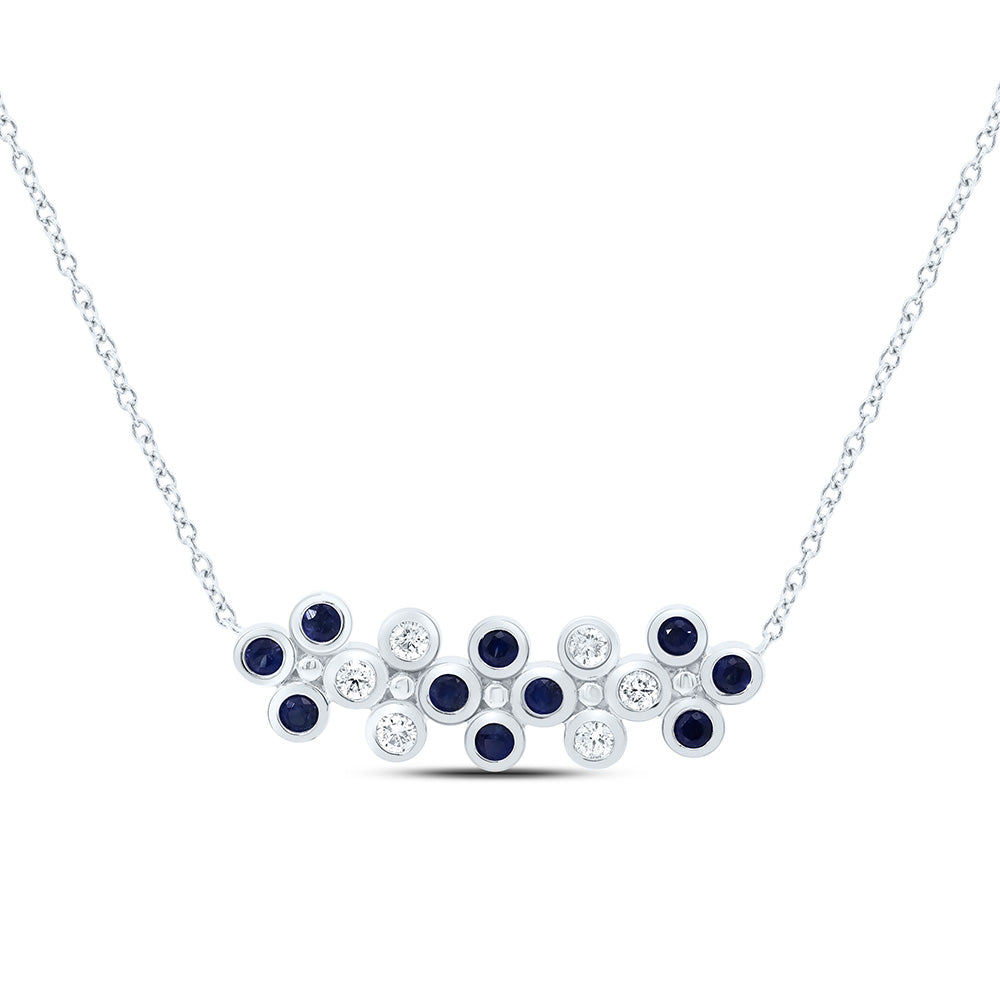 1/6CTW-NAT DIA ANA M 1/3CTW-RD-BS NAT GEM CLOVER NECKLACE (18 INCH) Daisy Joyeria