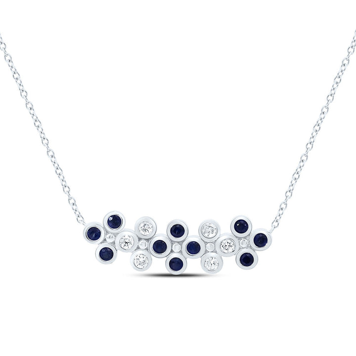 1/6CTW-NAT DIA ANA M 1/3CTW-RD-BS NAT GEM CLOVER NECKLACE (18 INCH) Daisy Joyeria
