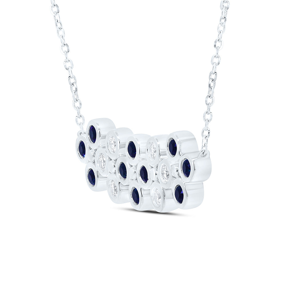 1/6CTW-NAT DIA ANA M 1/3CTW-RD-BS NAT GEM CLOVER NECKLACE (18 INCH) Daisy Joyeria