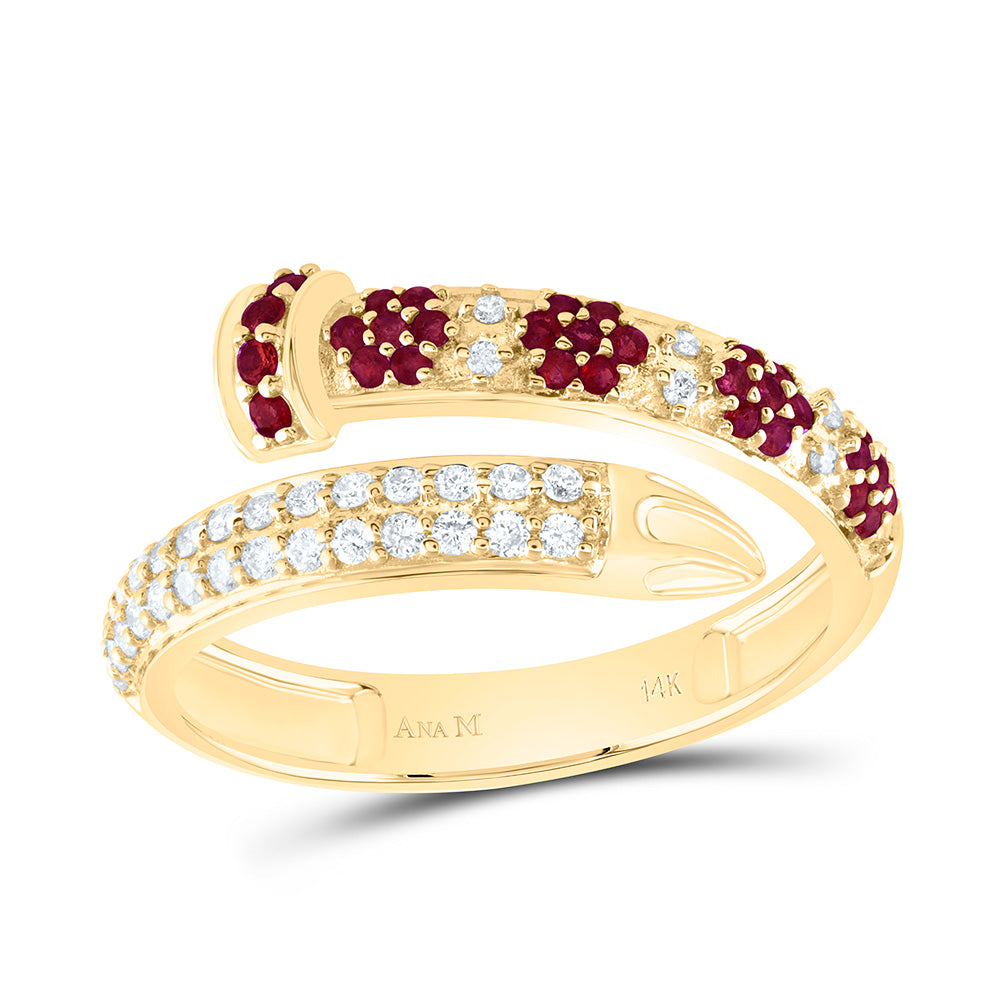1/5CTW-NAT DIA ANA M 1/6CTW RD-RU NAT GEM  RING Daisy Joyeria