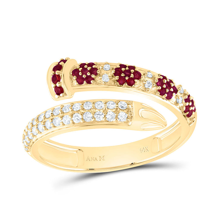 1/5CTW-NAT DIA ANA M 1/6CTW RD-RU NAT GEM  RING Daisy Joyeria