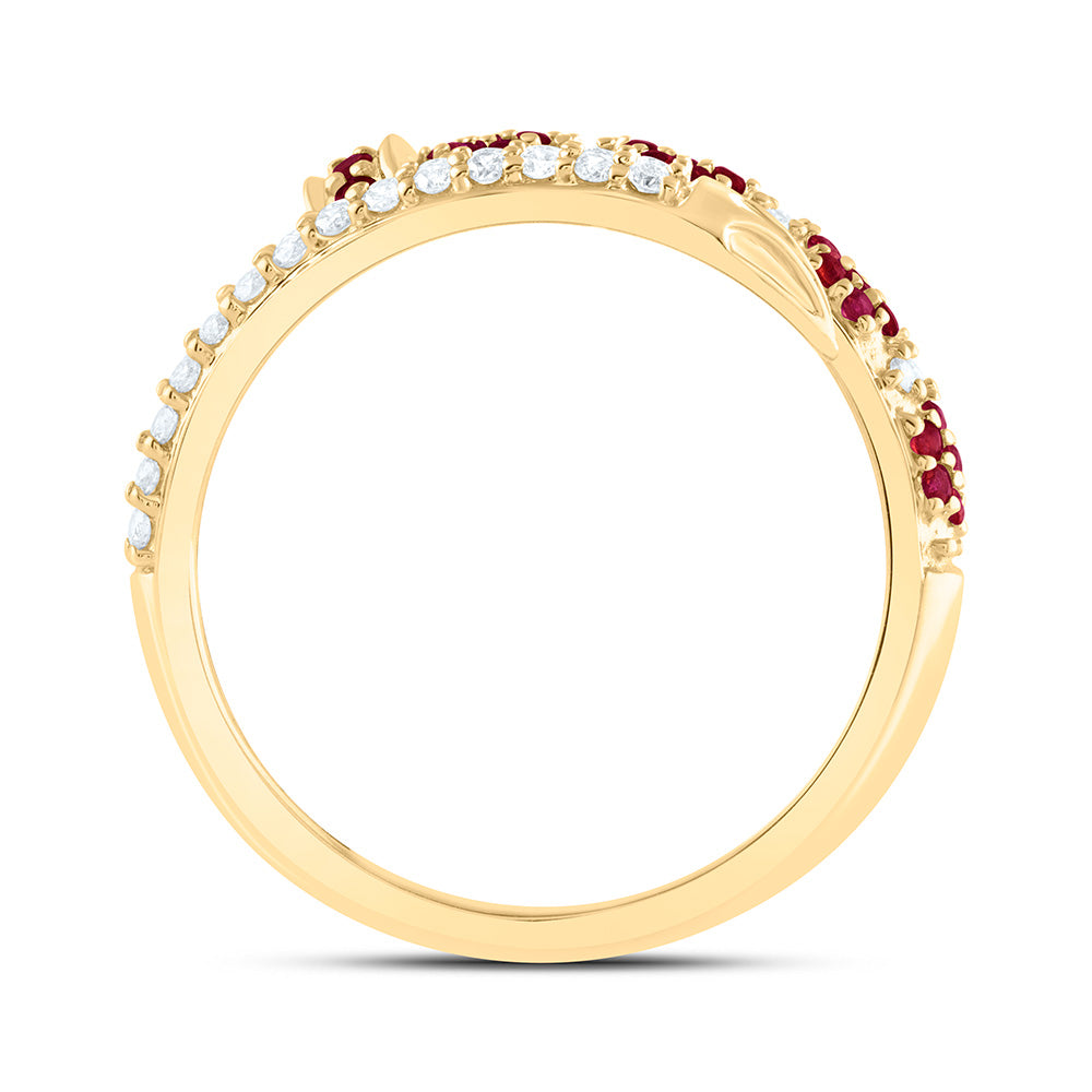 1/5CTW-NAT DIA ANA M 1/6CTW RD-RU NAT GEM  RING Daisy Joyeria