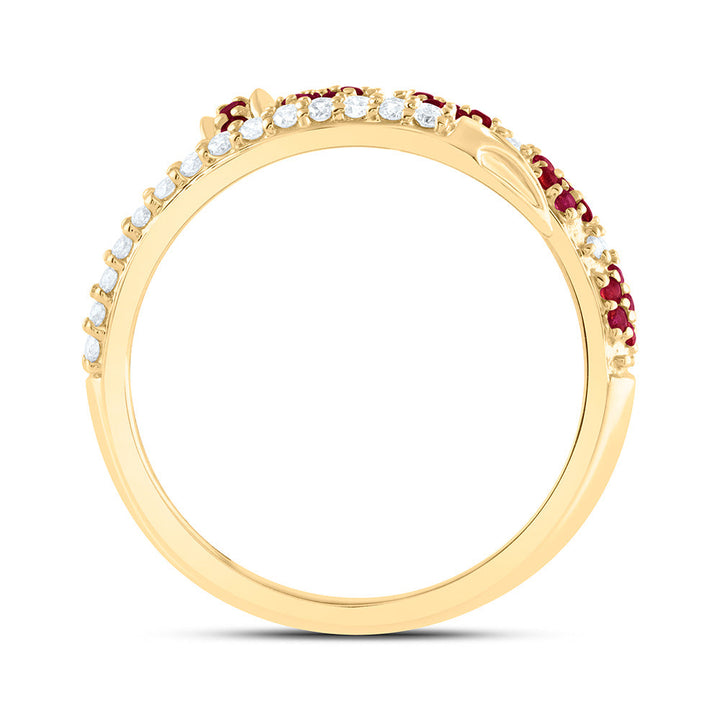 1/5CTW-NAT DIA ANA M 1/6CTW RD-RU NAT GEM  RING Daisy Joyeria