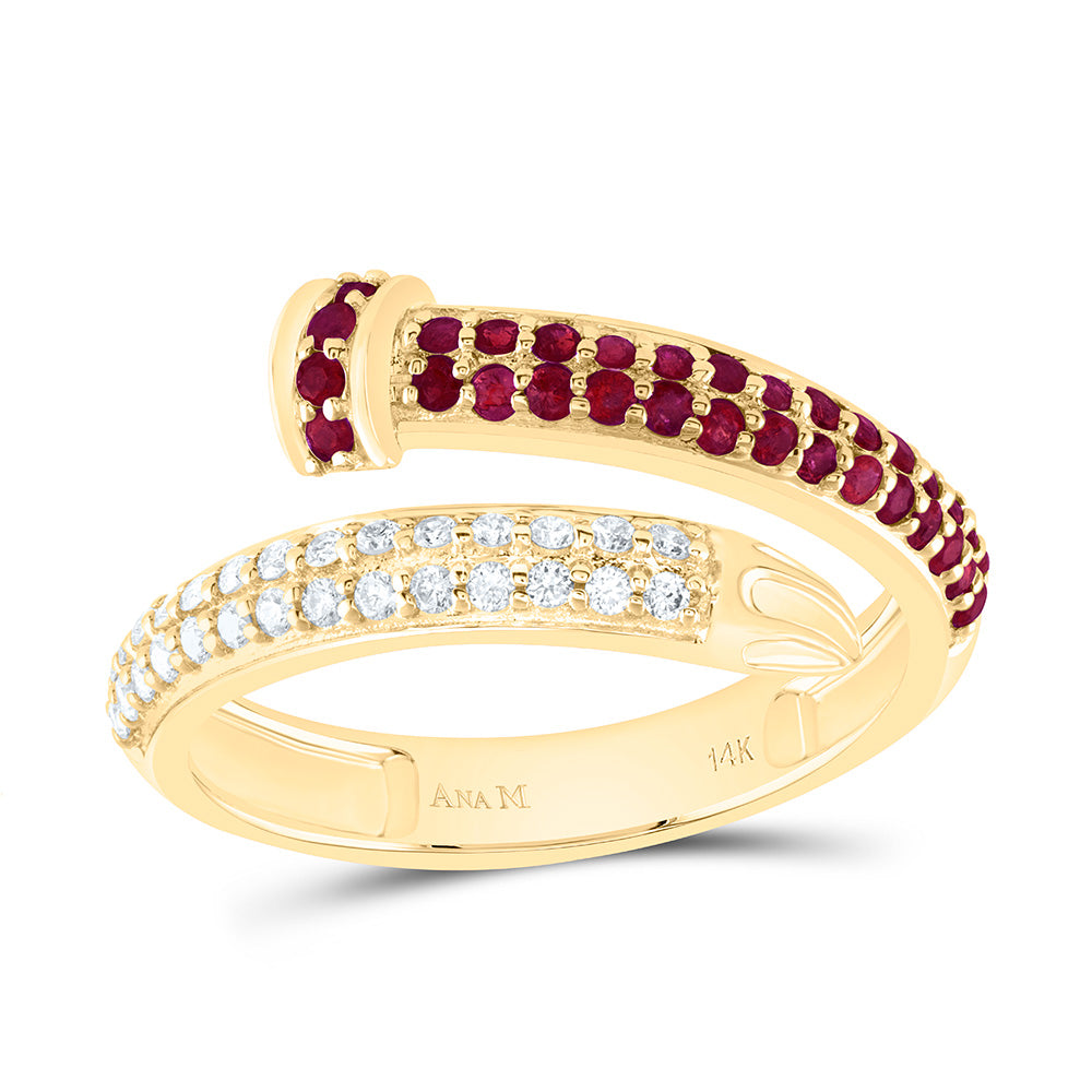 1/5CTW-NAT DIA ANA M 1/4CTW-RD-RU NAT GEM RING Daisy Joyeria