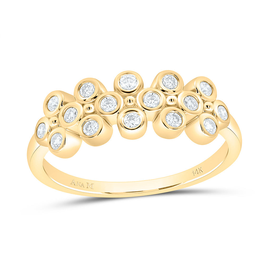 1/4CTW-NAT DIA ANA M FASHION CLOVER RING Daisy Joyeria