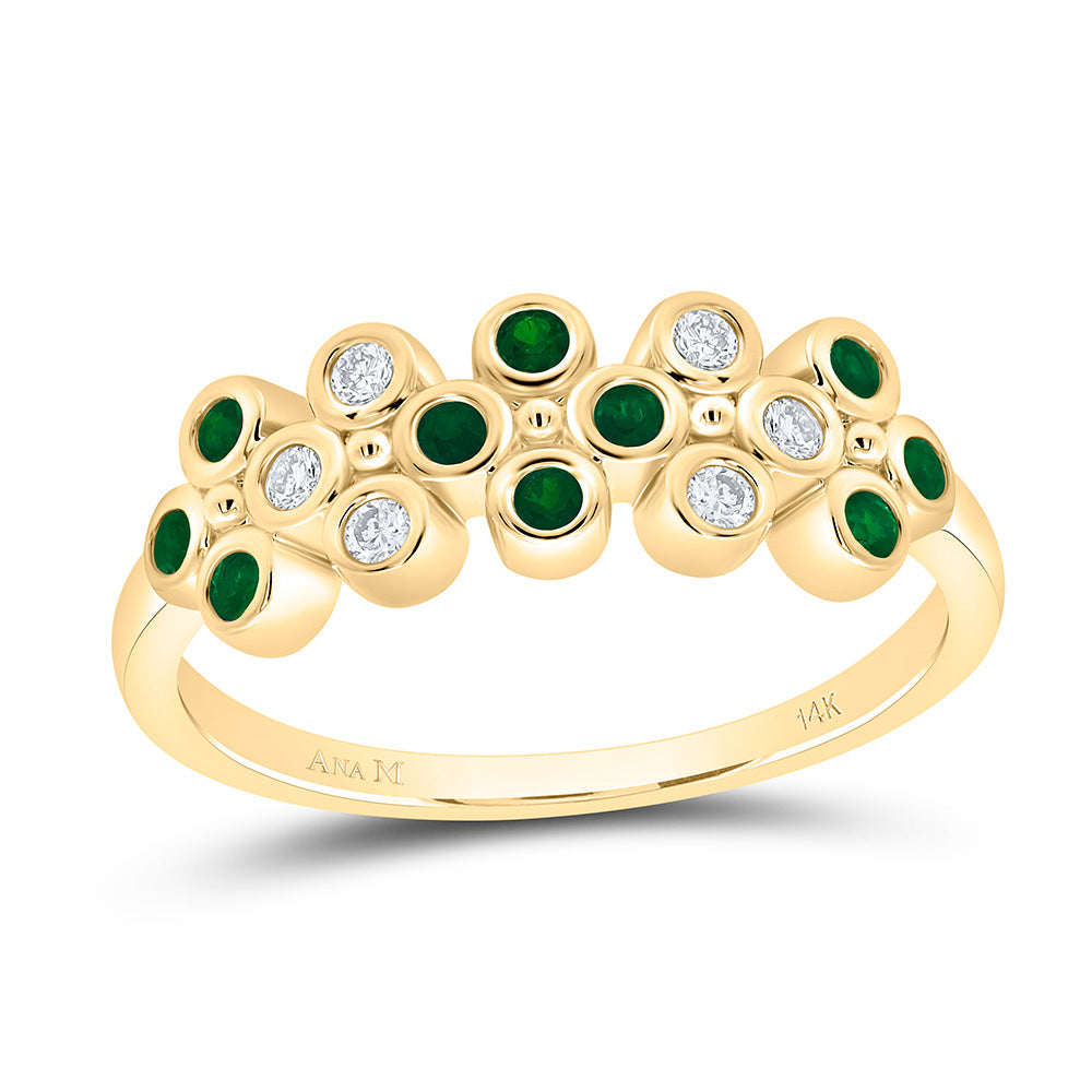 1/10CTW-NAT DIA ANA M 1/6CTW-RD-EM NAT GEM CLOVER RING Daisy Joyeria