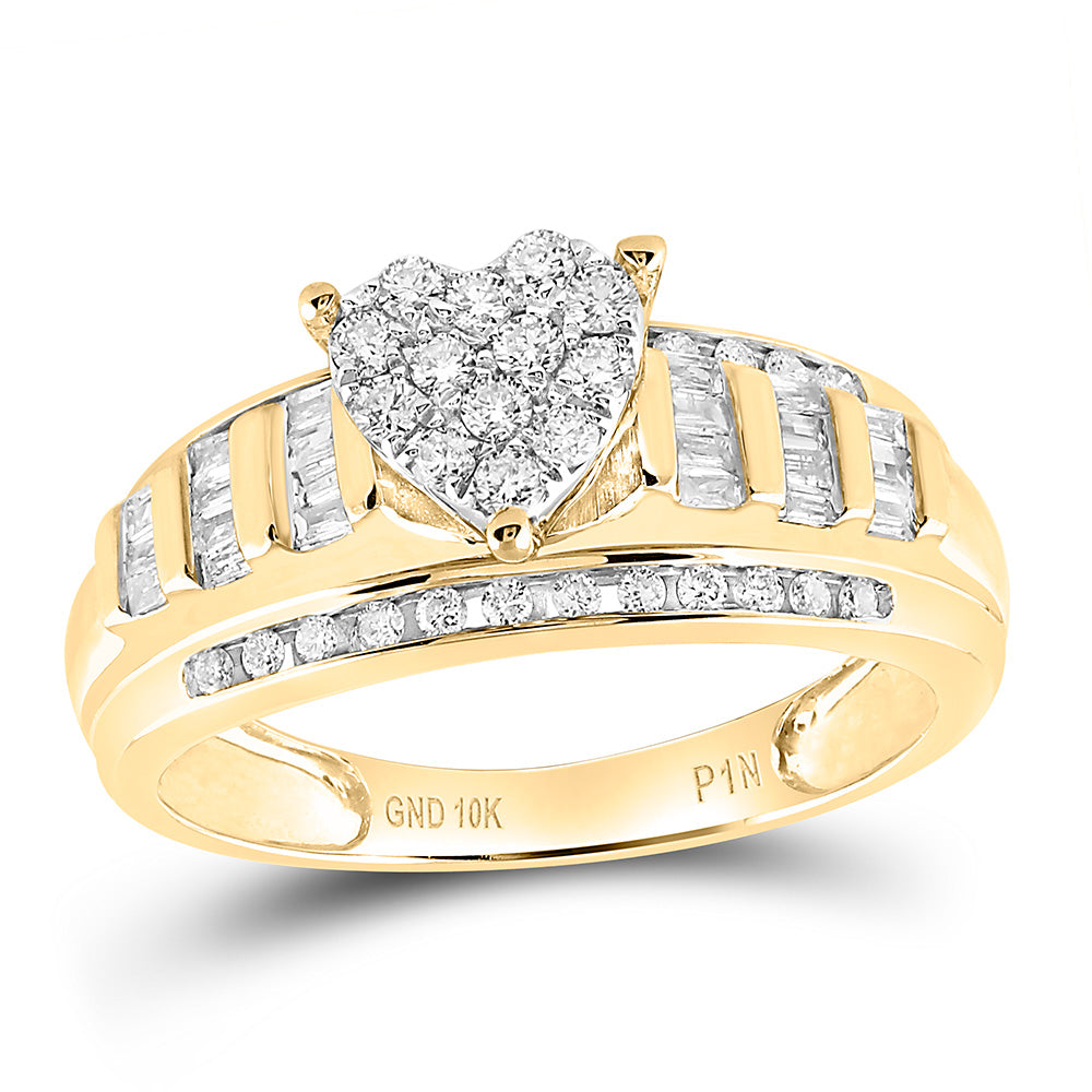 1/2CTW-NAT DIA P1N GIFT HEART HEAD RING Daisy Joyeria