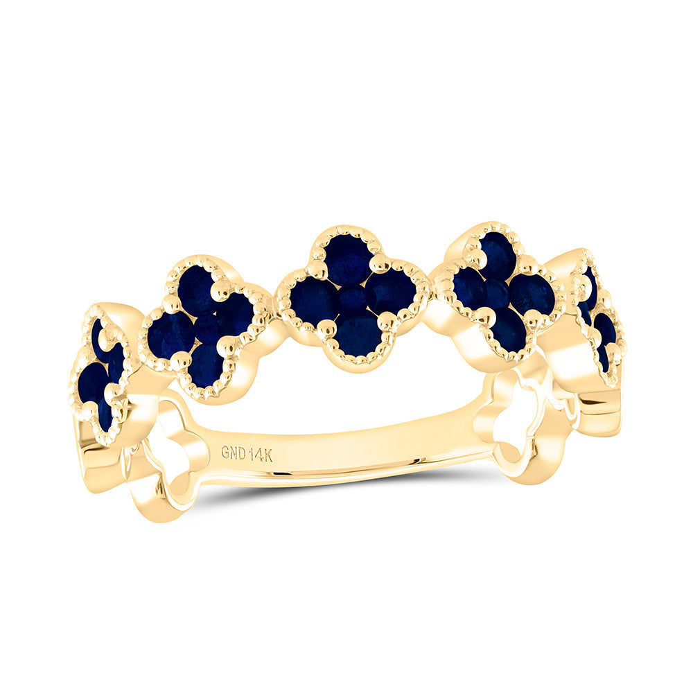 7/8CTW-RD-BS NAT GEM CLOVER RING Daisy Joyeria