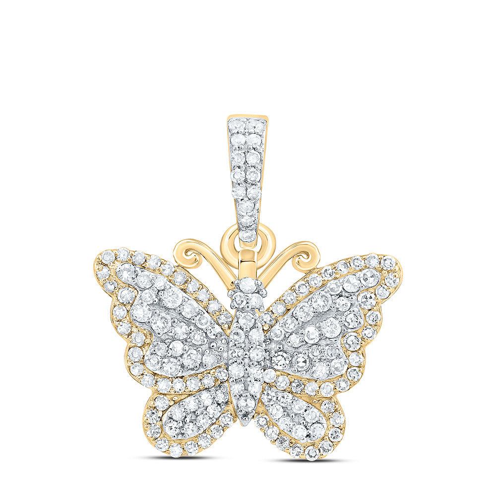 3/8CTW-NAT DIA NK BUTTERFLY FASHION PENDANT Daisy Joyeria