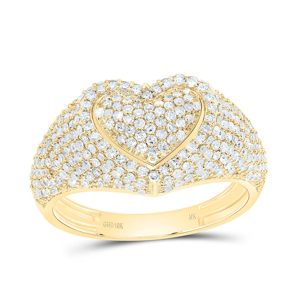 1 1/5CTW-NAT DIA NK FASHION HEART RING Daisy Joyeria