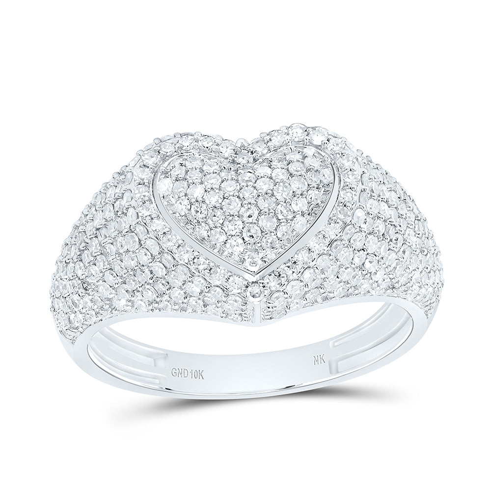 1 1/5CTW-NAT DIA NK FASHION HEART RING Daisy Joyeria