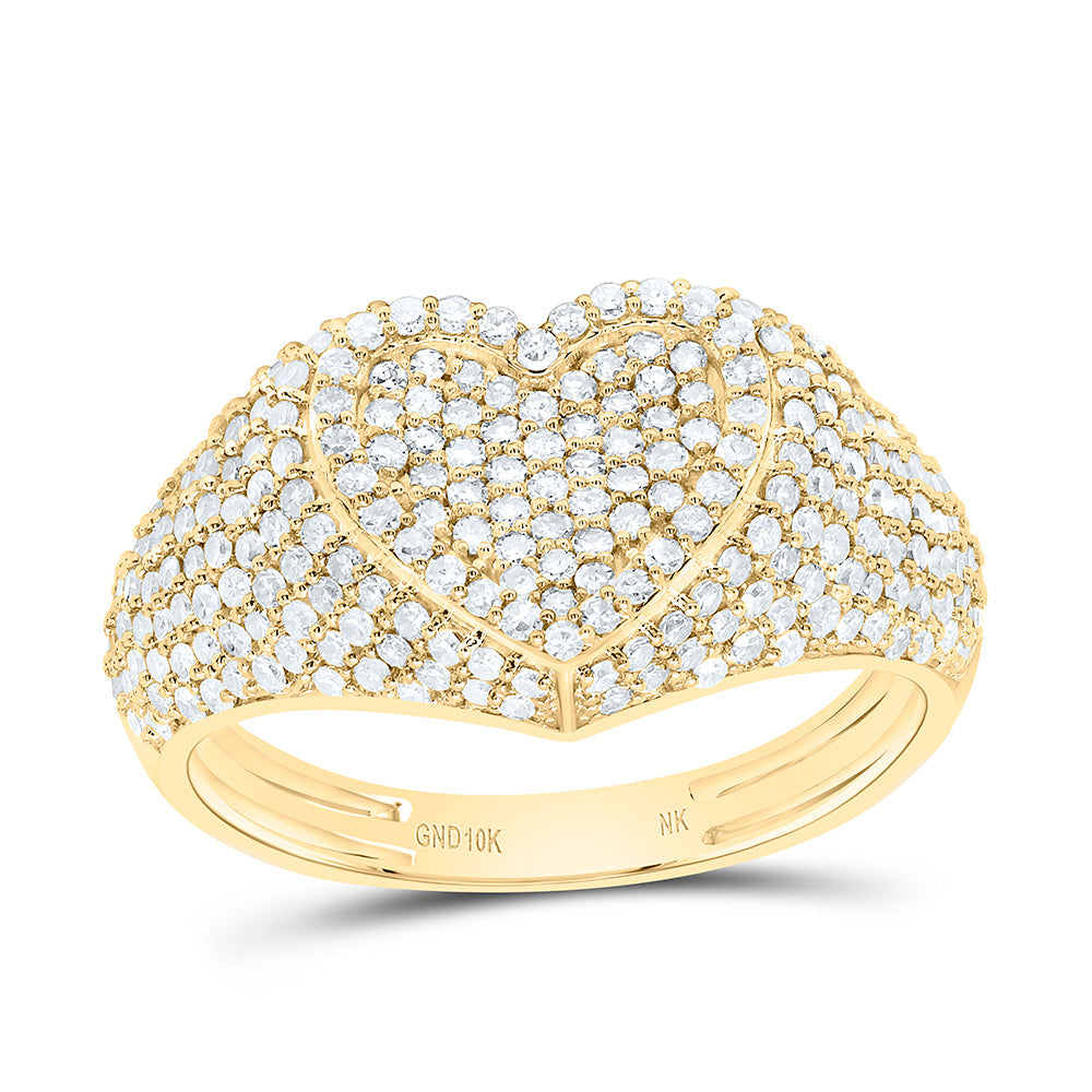 1CTW-NAT DIA NK FASHION HEART RING Daisy Joyeria