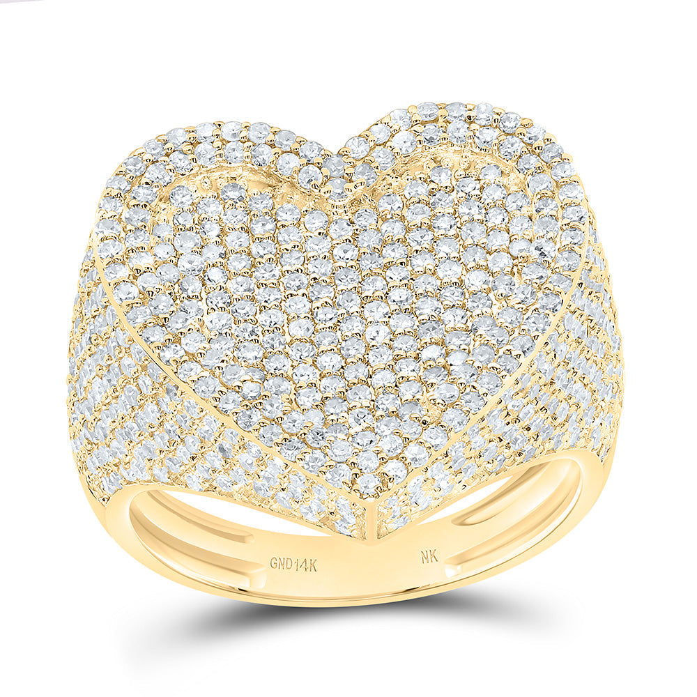 2 CTW-NAT DIA NK FASHION HEART RING Daisy Joyeria