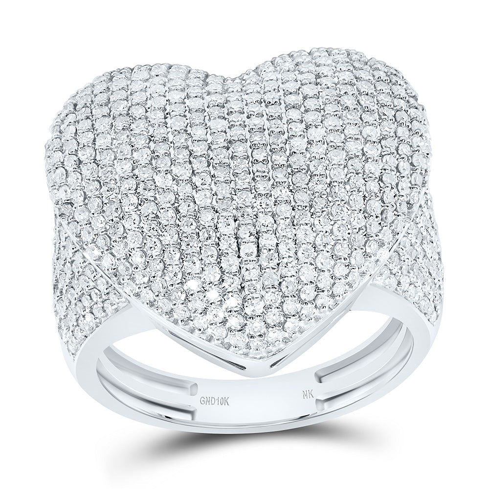 1 1/4CTW-NAT DIA NK FASHION HEART RING Daisy Joyeria
